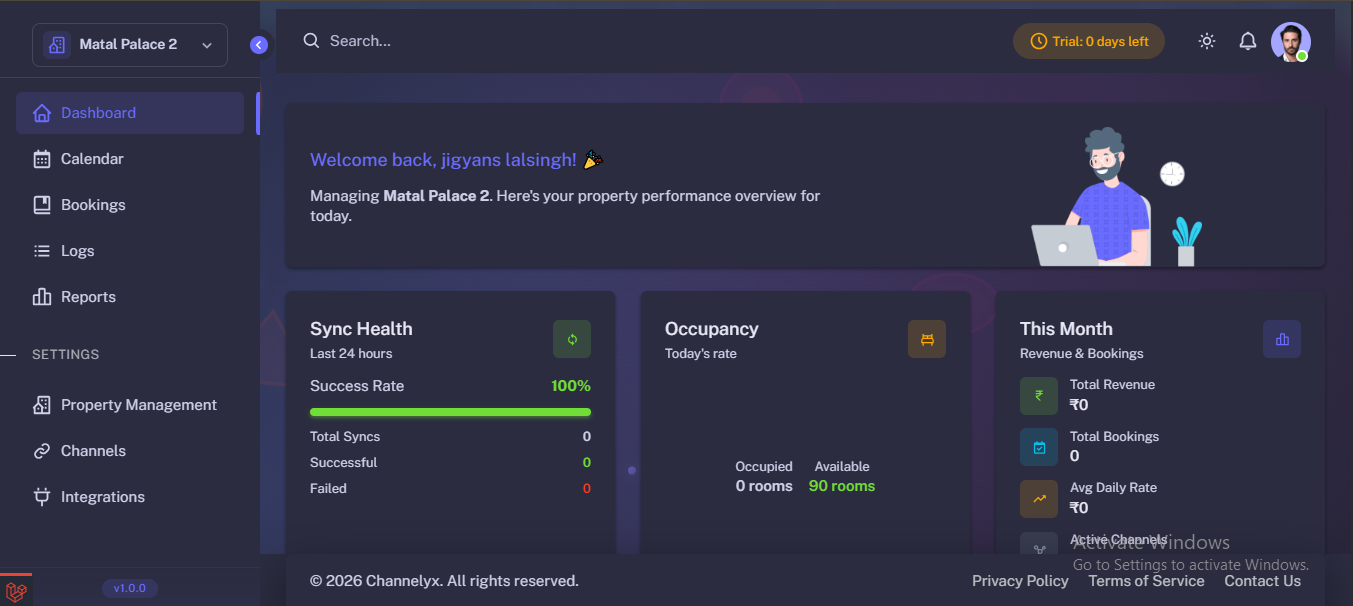 Channelyx dashboard